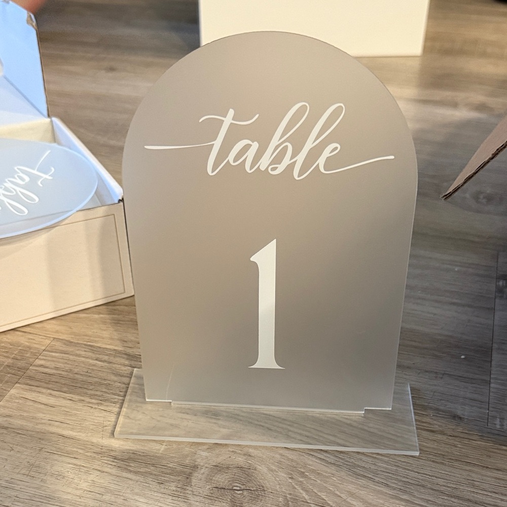 Frosted Table Number Sign